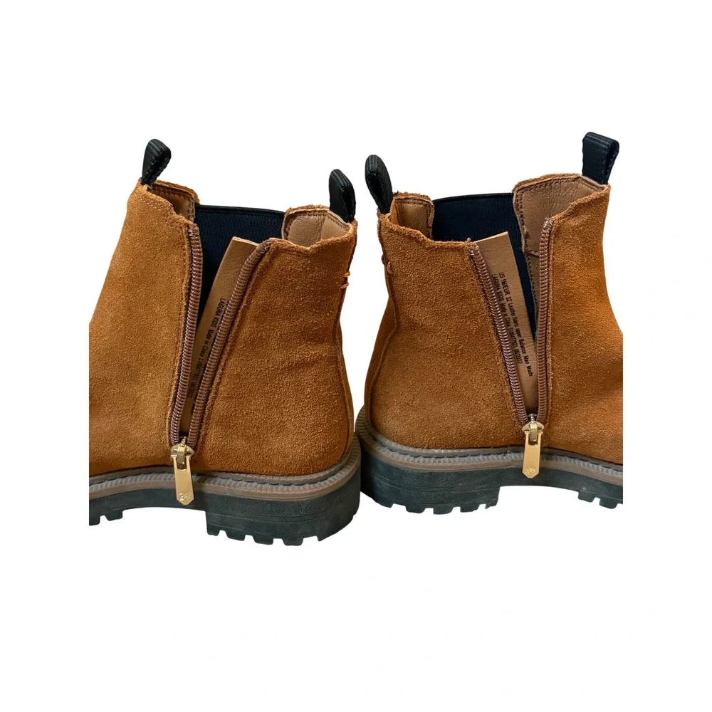 Sam Edelman Laguna Kids Suede Leather Chelsea‎ Boots Ginger Brown Lug Sole 1Y
